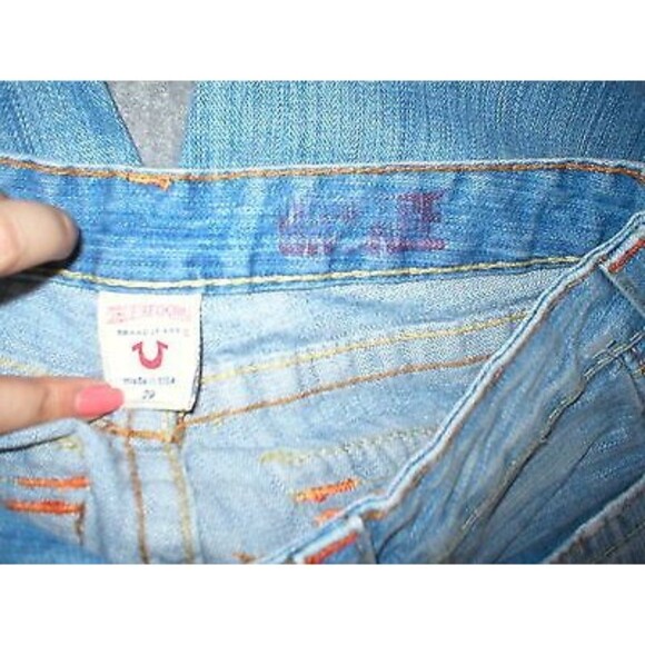 New Womens True Religion Joey Jeans 29 Distressed Ripped 100% Cotton USA Destroy - Picture 6 of 6